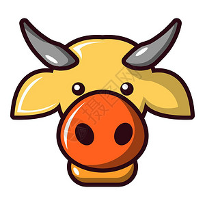 猪前胛肉树头图标用于网络设计的牛头矢量图标动画插牛头标动画风格