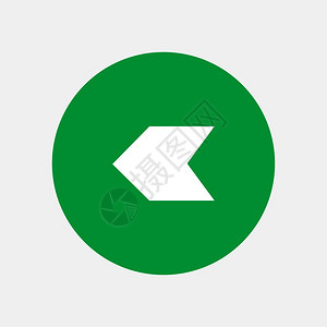 箭头绿色向左箭头指针插画