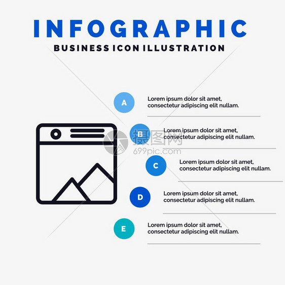 图像照片画廊带有5步图表背景的网络标图片
