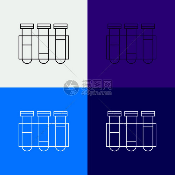 实验室试管矢量图标图片