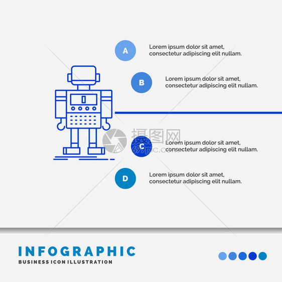用于网站和演示文稿的自主机器人技术信息图模板图片