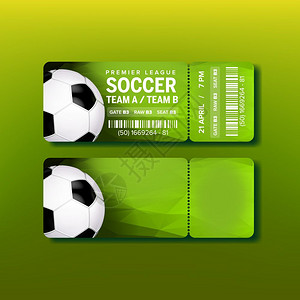 设计在体育场观看足球比赛的彩色票游戏球绿色传单上所描述的场地细节现实的3d插图图片