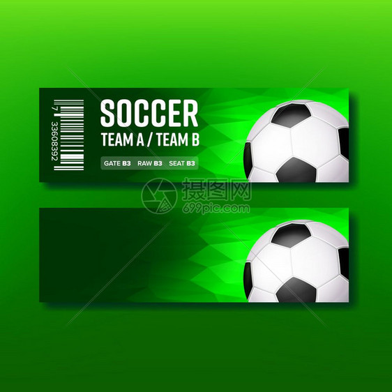 观看足球场的现代亮彩票邀请在传单上玩球登门原始和座位信息现实的3插图访问足球赛场的绿彩票图片