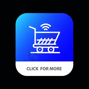 推车wif购物移动应用程序按钮以及机器人和ios线版图片