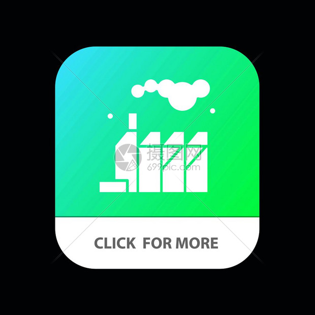 能源污染工厂移动应用程序按钮以及机器人和异晶体图片