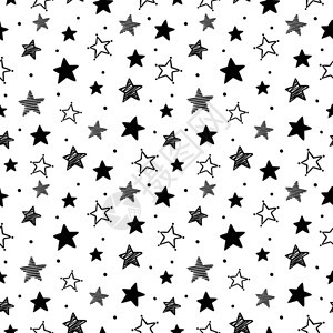 彩色恒星图案无缝装饰品夜空和星光装饰品幻想星形壁纸闪光环绕或结构图案矢量说明夜空和星光装饰品矢量说明图片