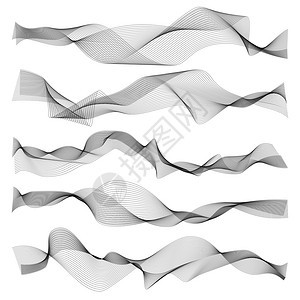 抽象波白色背景上分离的空长宽纹理白色背景上分离的图形线声波或元素白色背景上分离的长宽纹理背景图片