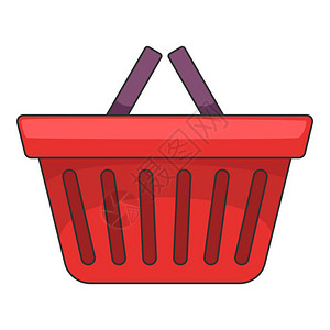 筷子卡通用于网络设计的购物篮子矢量图标的漫画插购物篮子图标卡通风格背景