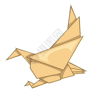 鹰折纸图标用于网络设计的鹰折纸矢量图标的漫画插鹰折纸标漫画风格图片