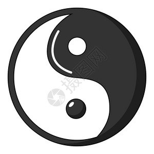 东插画阴阳符号是道教的象征卡通插画阴阳符号道教矢量图标为网页设计