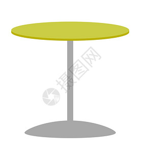 桌子茎圆桌矢量漫画插图孤立在白背景上圆桌矢量漫画插图插画
