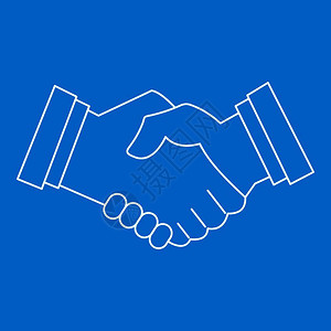 联系 商务单向量演示薄线符号商务握手图标大纲样式插画
