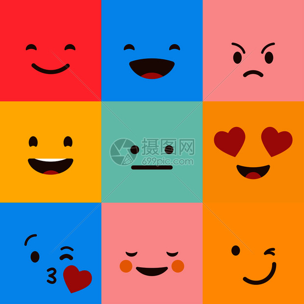 彩色手绘表情插画图片下载-正版图片302934676-摄图网