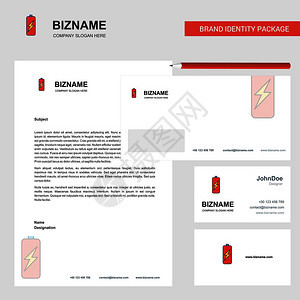 向商业信头封和访问卡片设计矢量模板充电图片