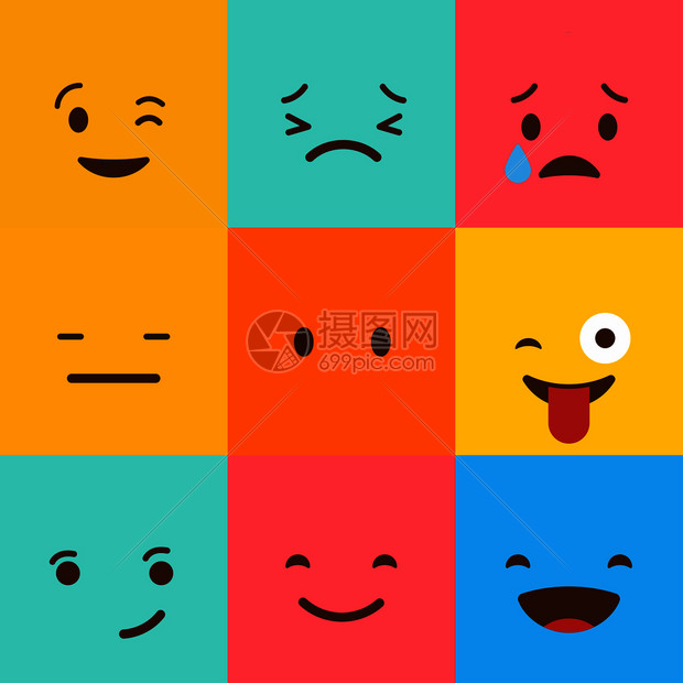 彩色手绘表情插画图片下载-正版图片302935133-摄图网