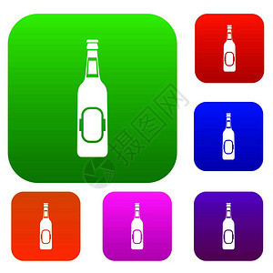 啤酒瓶彩色图标图片