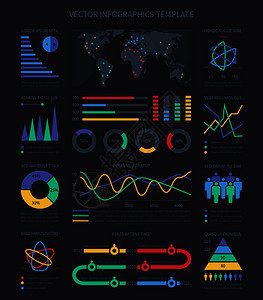 数据可视化图表和用于市场营销演示的人口信息图元素数据集的图表和演示矢量用于市场营销演示的人口信息图元素图片