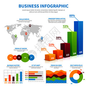 3d图表和的商务信息矢量模板数据可视化财务概念插图条和可视化增长财务图的示例数据可视化财务概念图片