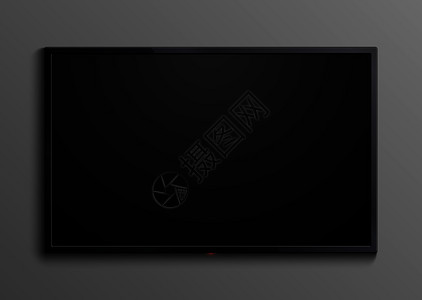 3d空白带色显示器矢量模型显示宽tv数字现实的黑色屏幕插图现实黑色电视屏幕孤立图片