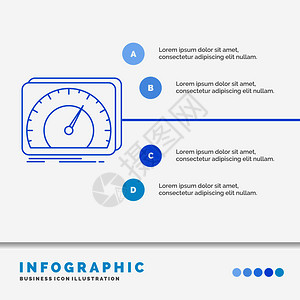 用于网站和演示的仪表板设备速度测试互联网信息图模板图片