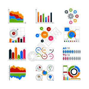 矢量图表和绘制企业信息地理元素图表和人口统计的插图图片