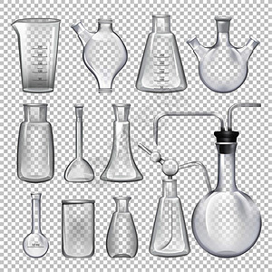 用于化学实验室的玻璃实验室用于化学实验室的设备不同瓶子和罐病媒切合实际的插图用于科学实验的化玻璃室不同的瓶子和罐图片