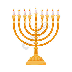 hanuksbht蜡烛矢量说明hanukmenorahnuk白色孤立图片