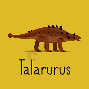 Talrus恐龙儿童玩耍的彩色卡图片