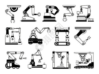 用于制造业的机器人手单色图图片