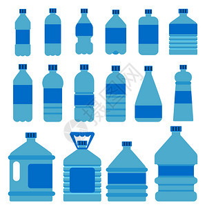 各种塑料瓶水桶油桶平子图标模型图片