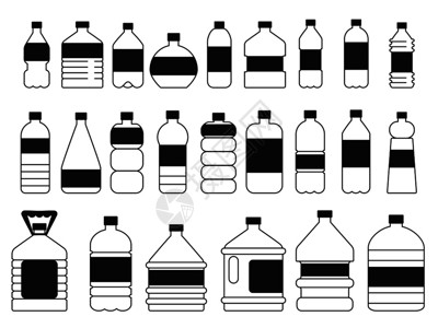 各种塑料瓶水桶油桶平子图标模型图片