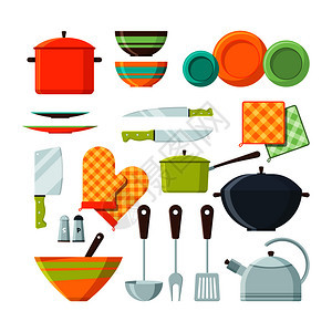 卡通风格的厨房工具图片
