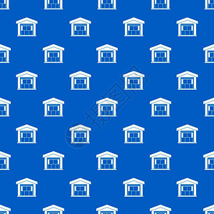 蓝色仓库建筑模式矢量几何图图片