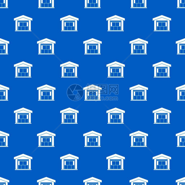 蓝色仓库建筑模式矢量几何图图片