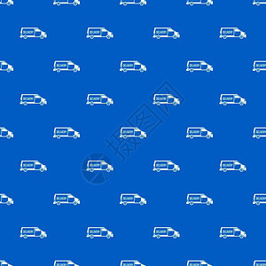 蓝色运货卡车模式矢量几何图图片