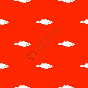 鱼类深海鱼矢量背景图红色图片