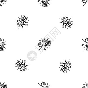 内心崩溃卡通的表情包任何设计的崩溃爆炸模式都以黑颜色无缝重复矢量