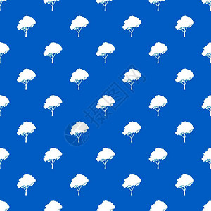 的蓝色为任何设计向量几何图解树冠以圆润的蓝色图案无缝衔接设计图片