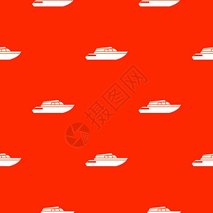 红色背景上的小船帆船快艇图图片