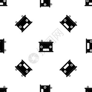 重解蓄积电池模式无缝黑复矢量几何图图片