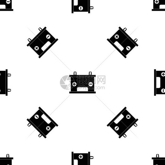 重解蓄积电池模式无缝黑复矢量几何图图片