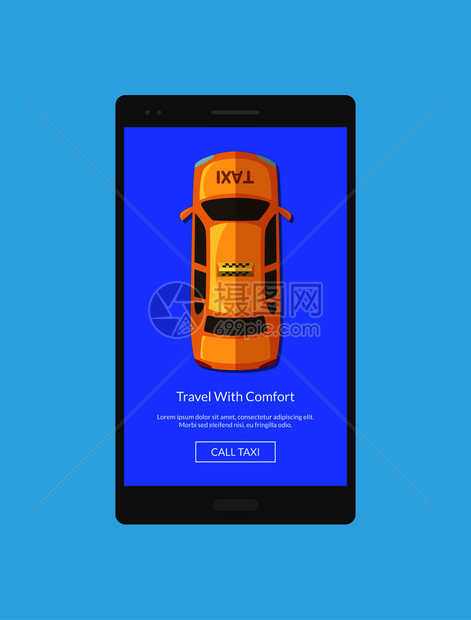 智能手机应用程序在线出租车图图片
