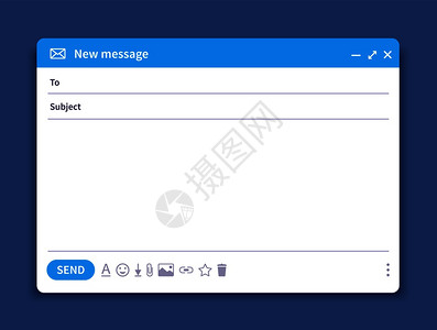 电子邮件界面窗口模板互联网信息孤立框架空白电子邮件ui设计矢量电子邮件窗口模拟插图页面矢量电子邮件窗口模拟型图片