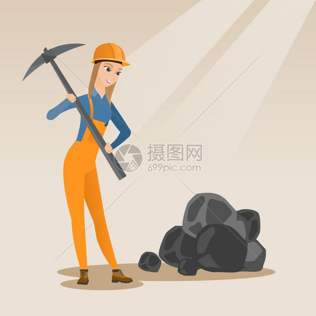 挖矿的工人图片