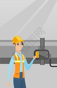 石油炼厂管道检测器操作员背景图片
