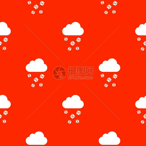 矢量几何图示云冰雹下雪下雨红色背景图片