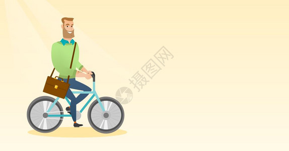 骑自行车的年轻商人图片
