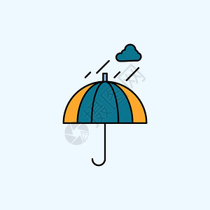 露营雨天安全天气图标图片