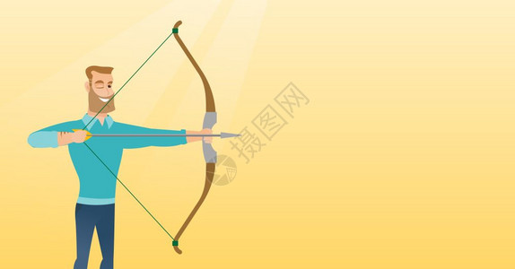 瞄准目标的弓射手图片
