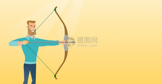 瞄准目标的弓射手图片